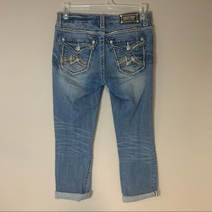 Miss Me Distressed Ripped Boyfriend Capri Jeans